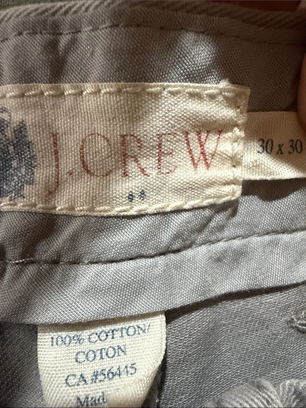 J Crew Men's Light Gray Casual Chino Pants 30x30